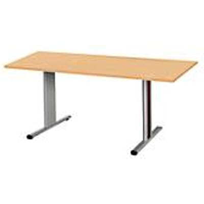 Schäfer Shop  Select Vergadertafel Planova, rechthoek, 1600 x 800 mm, beukenpatroon, accentlijst bordeauxpaars