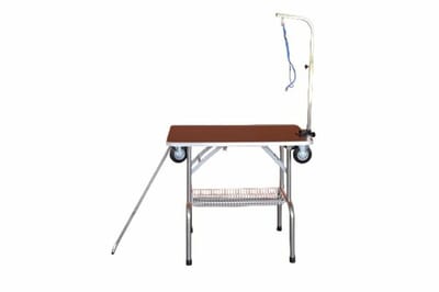 Trimtafel Bigwheel - 90 x 60 cm - Met Wielen en Trimarm - Met Trimlus - Met Trekstang - Voor Hond en Puppy - Hondenverzorging - Inklapbaar