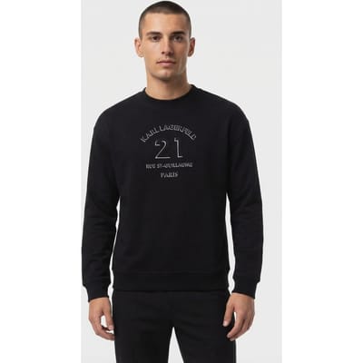 Karl Lagerfeld Black Sweat Crewneck Maat: M | Sweaters Outlet | Heren | Zwart
