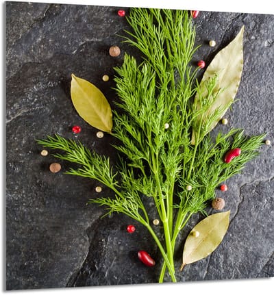 TMK ArtDeko Serie - Glazen Paneel - 60x65 cm - Kookplaatbescherming - Snijplank - Antibacterieel