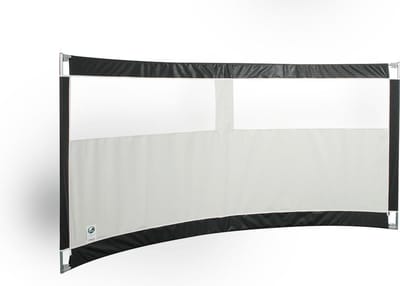 Gebogen windscherm ESVO Mistral 300 met 2 smalle ramen PVC