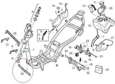 steun voor aprilia 50 sr 1993 - 1996 ap8232756 nieuw