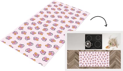 Keukenloper - Loper keuken - Speen - Patronen - Roze - 120x60 cm - Keukenloper vinyl