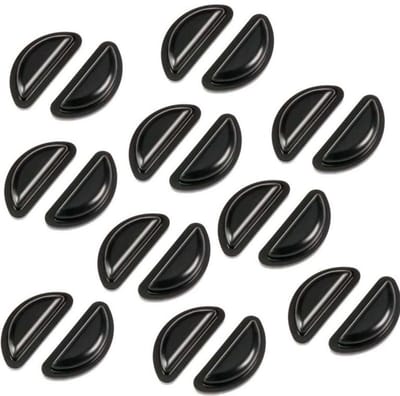 Neuskussentjes voor brillen – 10 paar (totaal 20 packs) – D-vormige neussteunen – Antislip siliconen pads – Zelfklevende neuskussentjes – Plakbare neusopvullingen – Zacht & comfortabel – 1,5 x 0,7 x 0,3 cm