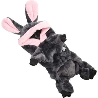 Hond Winterkleding Zacht Huidvriendelijk Schattige Kap met Konijnenoren Puppy Warm Outfit voor Kleine Middelgrote Huisdieren 2XL 2XL gray