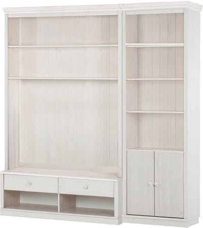 Anita-Boekenkast Tv-lowboard - Wit Grenen