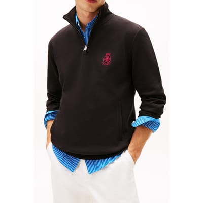 Tommy Hilfiger Crest Embroidery Quarter-zip Jumper Black Taglia: S | Maglioni a maglia Outlet | Uomo | Nero