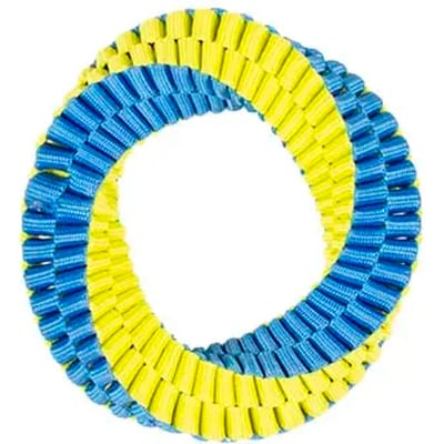 Duvoplus - Speelgoed Voor Dieren - Hond - Supa` Nylon Hoop 13x13cm Blauw/geel - 1st