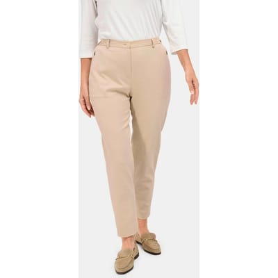 Comfortabele ribbroek classic model - beige - Gr. 38 van Goldner Fashion