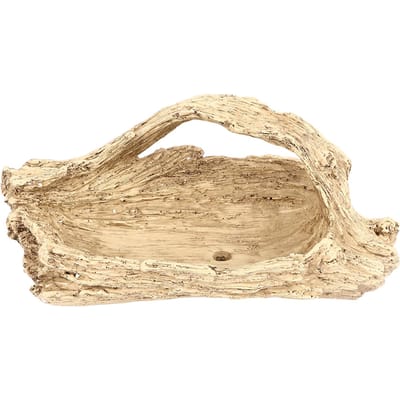 Kunstmatig Drijfhout Succulenten Plantenbak Faux Hout Hars Succulenten Plantenbak voor Vensterbank Bureau beige