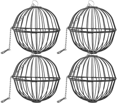 Konijn Hooibal - Voerdispenser Bal - Kleine Dieren Voeren - Roestvrij Staal - 19 cm - Zwart