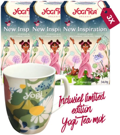 Yogi tea New Inspiration - 3 pakjes - inclusief limited edition Yogi Tea mok