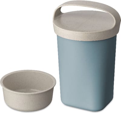 Snackbox met Deksel en Inzet, 0.7 L, Natuur Bloemen Blauw, Organic Bio-Circular - Koziol | Buddy