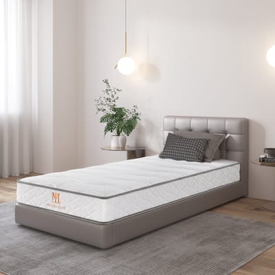 MeiLun B1 Matras 90x200cm - 17.5cm - Bonnellveringmatras - Gebreide Zachte Tijk - Ademend Comfortschuim - Stevige en Veerkrachtige Ondersteuning - Opgerold Geleverd