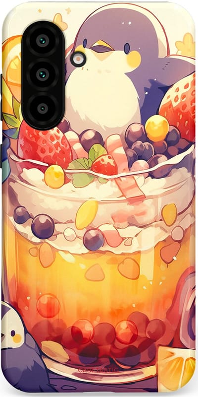 Casetastic Hoesje Geschikt voor Samsung A56 / A36 - Stijlvolle Beschermende Duo-layer Case - pinguïn Cocktail