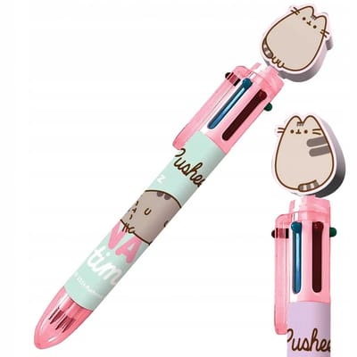 Pusheen 6-kleuren balpen – Automatisch en leuk schrijven