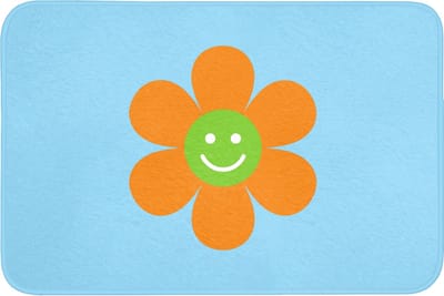 Badmat 90x60 cm - Antislip - Bloem - Smiley - Kleurrijk - Badmatten voor badkamer - Badkamermat - Douchemat - Badkamer mat