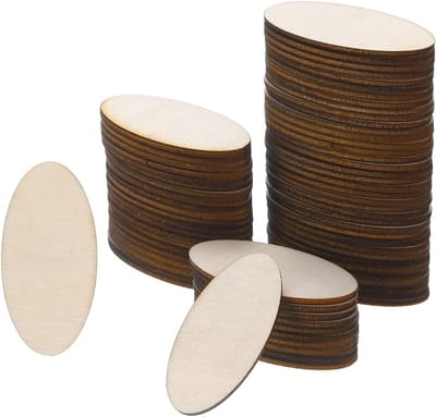 400x200mm Onvoltooide Ovale Houten Vormen - 100 Stuks Natuurlijke Ornamenten voor Kerstdecoratie en Creatieve Projecten