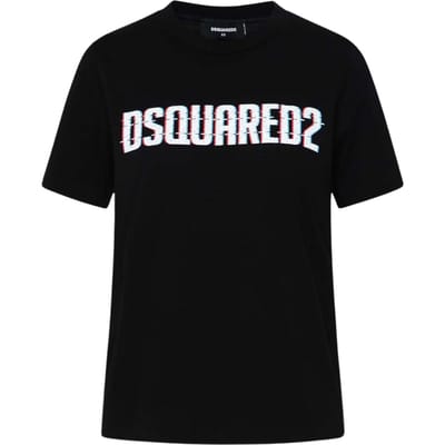 Dsquared2 T-shirt Met Logo-opdruk En Ronde Hals, Zwart