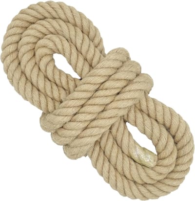 20 mm * 10 m Dik jute touw, 4 strengen gedraaid schommeltouw, Zwaar touwtrekken touw, Jutekoord voor knutselen, tuinieren, hangmat, huisdecoratie, balustrades, dokken