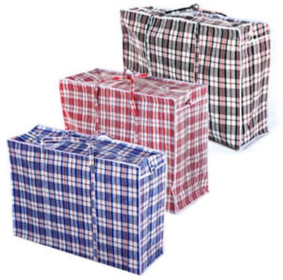 Dailygoods- Waszakken Jumbo - 3 Stuks - Sterk en Duurzaam - Opbergtas voor Kleding - Met Rits - Ideaal voor Verhuizen - Afmetingen 79x20x58,5 cm - Opbergzakken