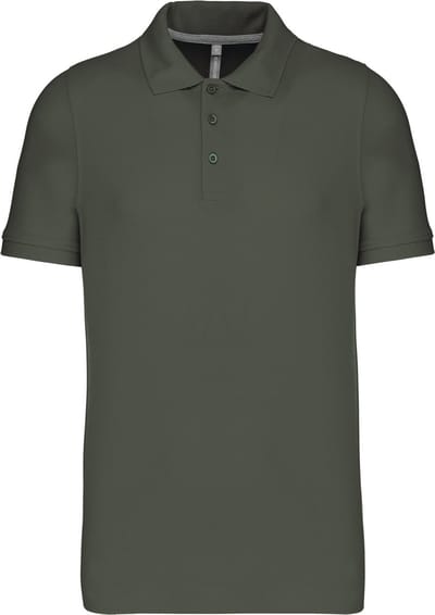 Herenpolo korte mouwen met knopen merk Kariban Dark Khaki - 3XL