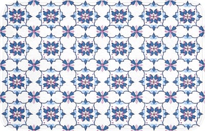 WC mat 80x50 cm - Antislip - Modern - Patroon - Blauw - Roze - Toiletmat - Vloermat - Douchemat - Toilet tapijt - Toiletmatten