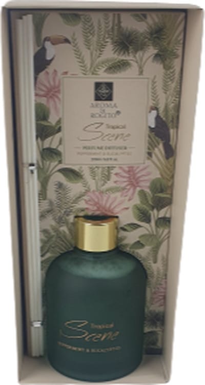 Luxe geurstokjes Tropical Scene - Groen / Goud - Glas / Hout - 200 ml Heerlijke Daily Ritual - Kerstcadeau / Kersttip - Cadeautip