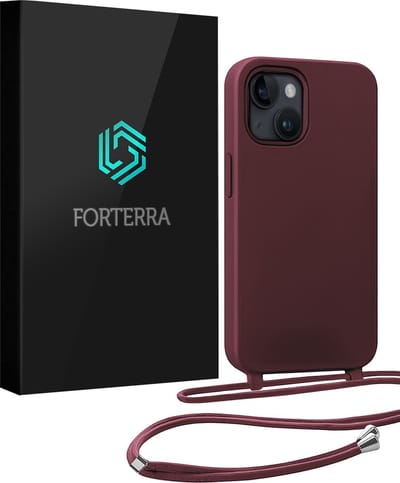 Hoesje Geschikt voor iPhone 13 Mini Case Siliconen Hoes Met Koord - Hoes Geschikt voor iPhone 13 Mini Met Telefoonkoord Hoesje Backcover - Aubergine