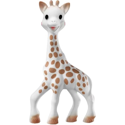 Sophie de giraf So'Pure - Bijtspeeltje - Bijtspeelgoed - Baby speelgoed - OK-Biobased - In gerecyled geschenkdoosje met organic katoenen strikje - 100% natuurlijk rubber - Vanaf 0 maanden - 17 cm - Beige/Bruin