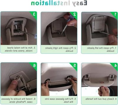 Zonnebrilhouder en brillenkoker voor Jeep Compass 2017-2022, interieur organizer, accessoires, grijs, één maat, perfect voor bescherming en opslag