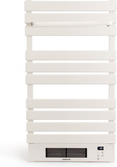 CREATE - Elektrisch verwarmd handdoekenrek met WiFi 500/1500W - Wit - Met legbord 3 spijlen - WARM TOWEL PRO