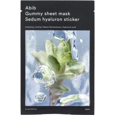 Abib, Gummy Jelly Sheet Beauty Mask, Sedum Hyaluronic Sticker, 27ml (0.91fl oz) gray