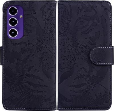 Coverup Hoesje - Geschikt voor Samsung Galaxy A16 5G Hoesje - Coverup Tiger Book Case - Zwart