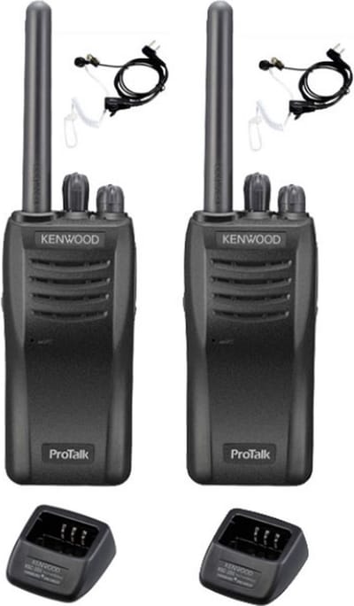 Set van 2 stuks Kenwood TK-3501 met beveiliging oortje en tafelladers