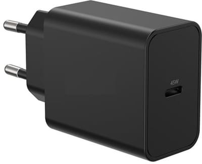 OneOne 45W super snellader. Zwarte USB C oplader. PD lader adapter past op Universeel Bang & Olufsen, Blackview, Beats, Boox (ONYX), Canon, DJI, Fuji FujiFilm, Gigaset, GoPro, Corsair, JBL, Stratus