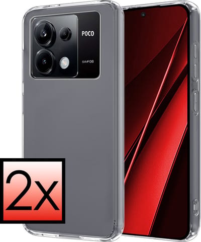 Hoesje - 2 Stuks - Geschikt voor Xiaomi Poco X6 5G - Sterk & Shockproof - Case Siliconen - Back Cover - Telefoon Hoes - Transparant