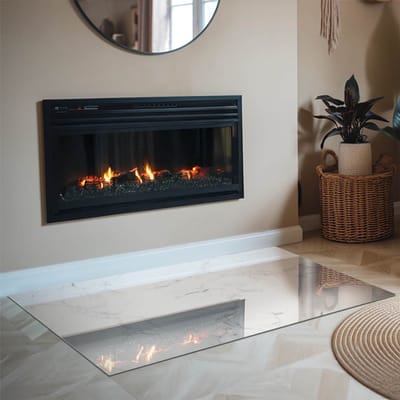 Coloray Vloerplaat Houtkachel - Onderplaat Kachel - 120 cm x 80 cm - Houtkachel Vloerplaat - Wit Vloerplaat Kachel - Vloerplaat Voor Kachel - Vloerplaat voor Houtkachel - Vloerplaat Open Haard - Plaat Kachel