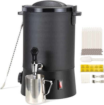 CORE Kaarswassmelter - Kaarsenmaakset - Kaarsvet smelter - 10L capaciteit - 1100W - Voor het maken van kaarsen - Wassmeltpot - Temperatuurregeling op 9 niveaus - 23x23x45cm - Zwart