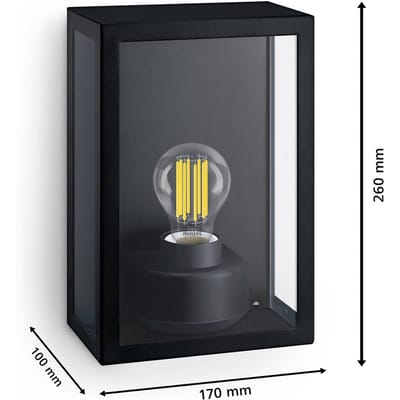Philips LED Alzor 8720169266414 Buitenlamp (wand) E27 Zwart