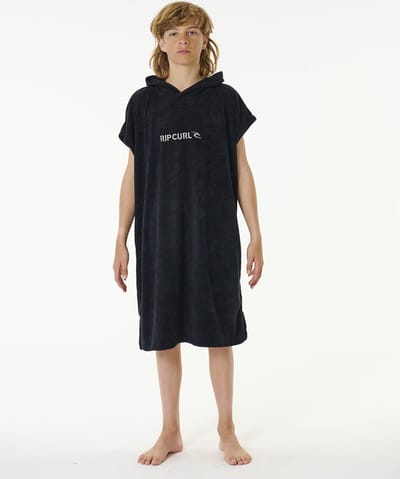 Brand Hooded Towel - Boy - Black/Grey