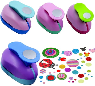 4 stuks papieren pons, cirkelpons, rond, papier, verschillende maten, 9 mm, 16 mm, 25 mm, 38 mm, cirkelpons voor het maken van kaarten, scrapbooking en doe-het-zelf - veelzijdige stanscirkel