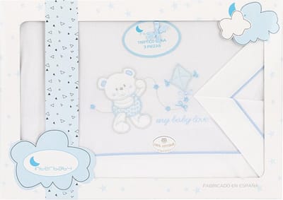 Interbaby Beddengoed My Baby Love 106 X 82 Cm Blauw 3-delig