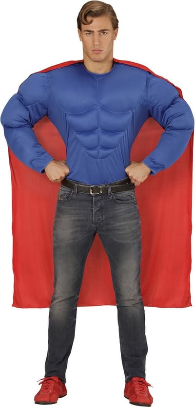 Superman Kostuum | Amerikaanse Superheld Held Super Power Kostuum | Medium | Carnaval kostuum | Verkleedkleding