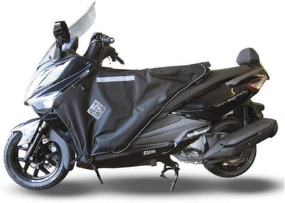 Legcover voor motor met anti-flap systeem en waterdichte bescherming - Zwart