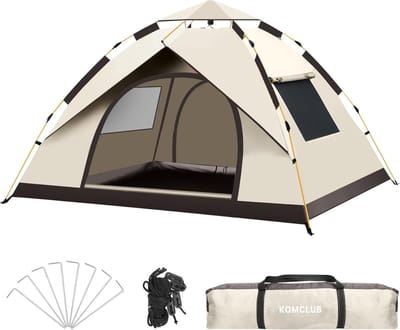 Lichte automatisch opvouwbare campingtent met UV-bescherming voor 1-2 personen, ideaal voor outdoor avonturen
