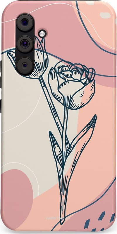 Casetastic Hoesje Geschikt voor Samsung A54 (5G) - Stijlvolle Beschermende Duo-layer Case - Sierlijke tulp