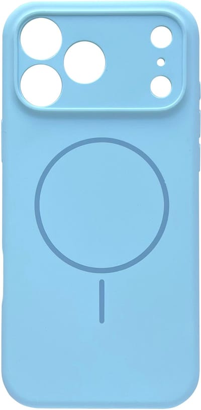Casemania Hoesje Geschikt voor Apple iPhone 17 Pro Max - Licht Blauw - Zachte Liquid Siliconen Magnetisch Back Cover Case - Geschikt voor MagSafe - Telefoonhoesje met Camera Bescherming