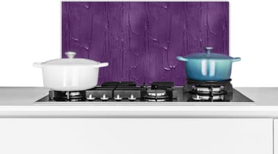 Spatscherm Keuken - Kookplaat Achterwand - Spatwand Fornuis - 60x30 cm - Verf - Paars - Patronen - Aluminium - Wanddecoratie - Muurbeschermer - Hittebestendig