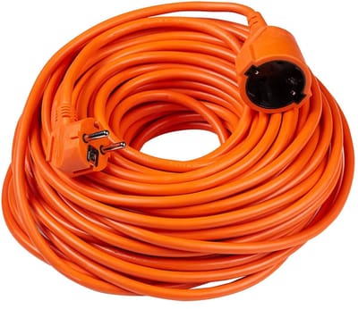 Technik Verlengsnoer 30m - Verlengkabel Buiten - H05VV-F3 - 3x1.5mm² - Geaard - IP44 - Oranje